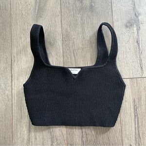 BNWOT Babaton Sculpt Knit Notch Tank in Black